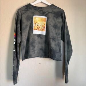 Polaroid Gray Tie-Dye Sweatshirt with Floral Print